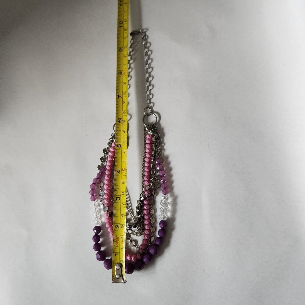 Ann Taylor - Purple & Pink Beaded Necklace - Picture 3 of 3